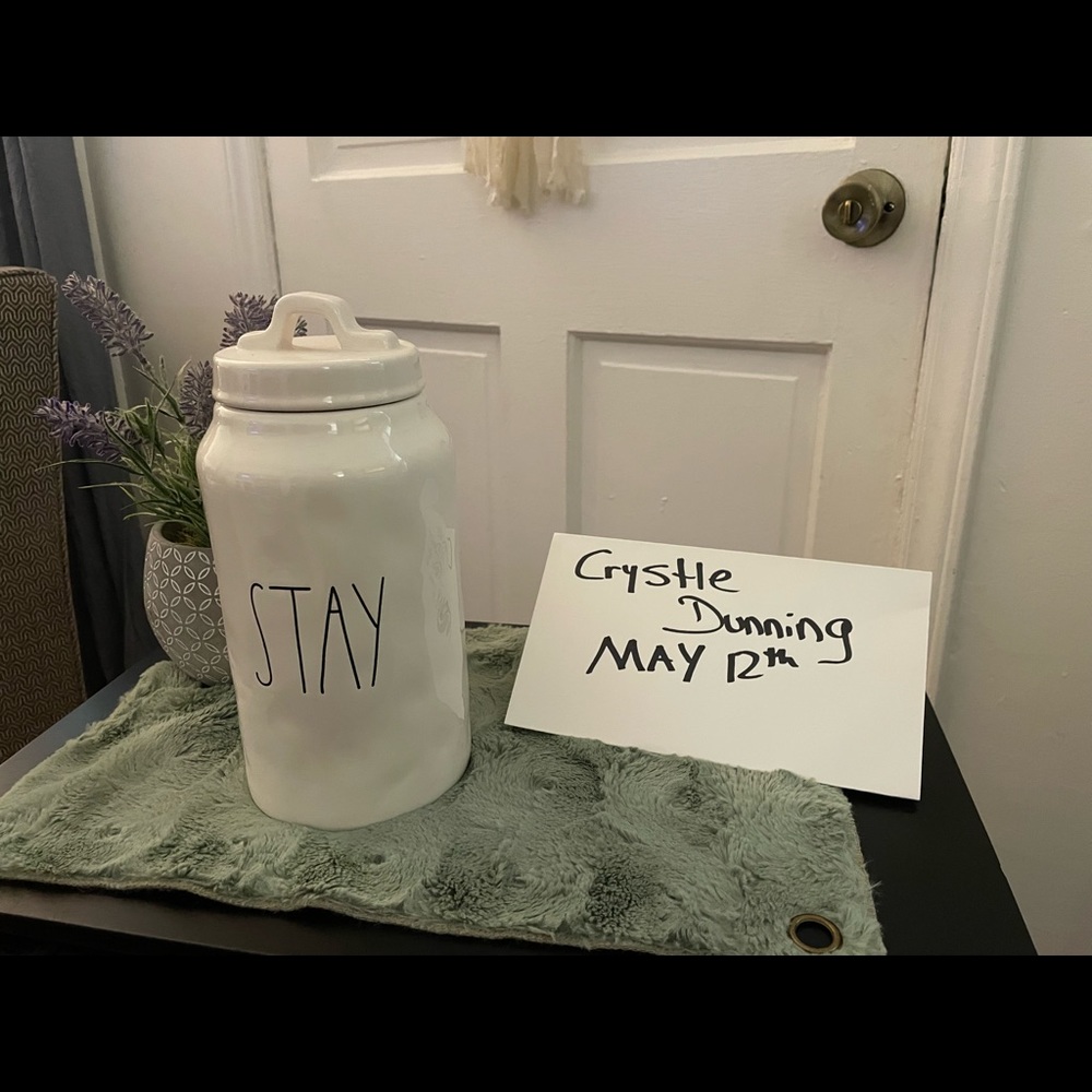 9” Rae Dunn Canister “Stay”